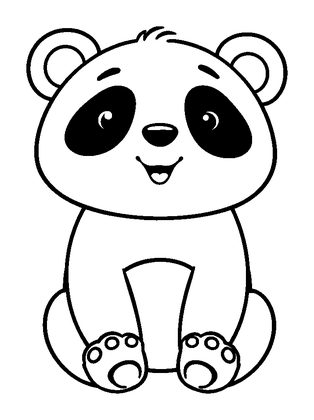 Panda Colouring Page (Toddler, Bold & Easy)