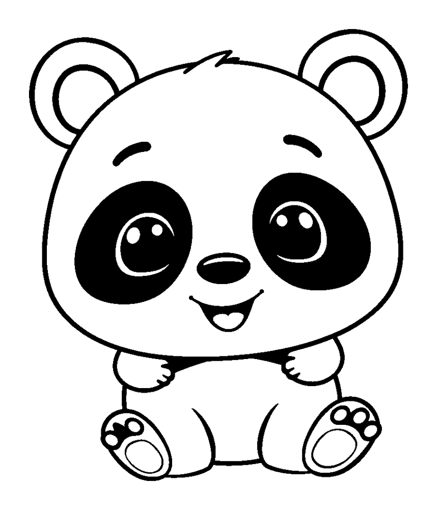 Panda colouring page — free printable for toddlers