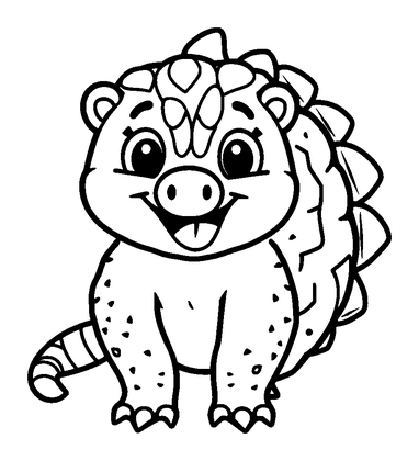 Pangolin Colouring Page (Kids, Standard)