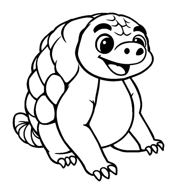 Pangolin colouring page — free printable for toddlers