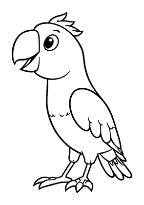 Parrot Colouring Page (Kids, Bold & Easy)