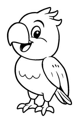 Parrot Colouring Page (Kids, Standard)