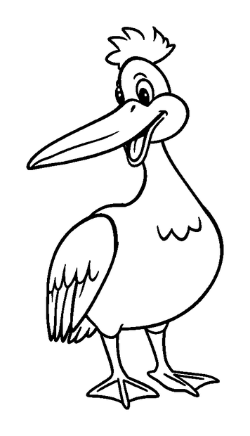 Pelican colouring page — free printable for toddlers