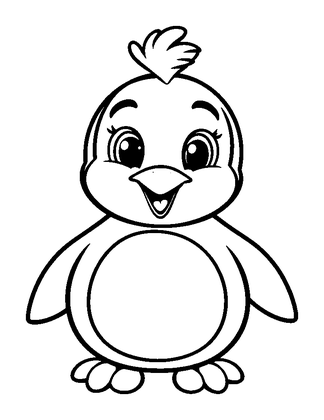 Penguin Colouring Page (Kids, Bold & Easy)