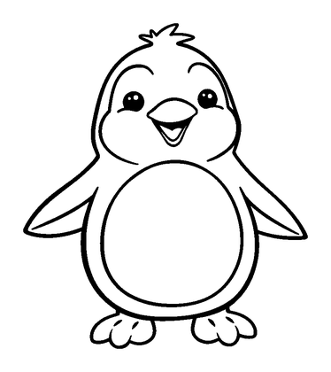 Penguin Colouring Page (Kids, Standard)