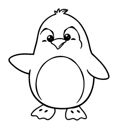 Penguin Colouring Page (Toddler, Standard)