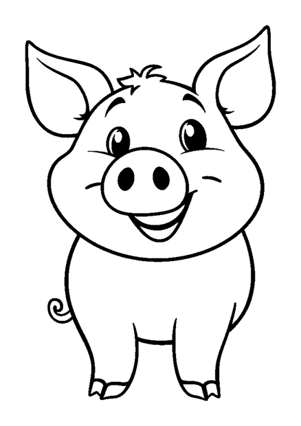 Pig colouring page — free printable for kids