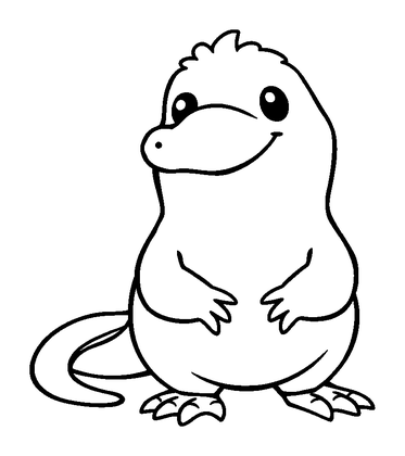Platypus Colouring Page (Toddler, Bold & Easy)