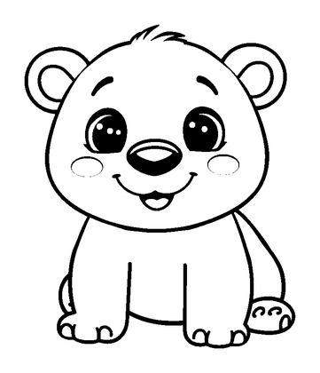 Polar Bear Colouring Page (Kids, Bold & Easy)