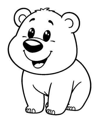 Polar Bear Colouring Page (Kids, Standard)
