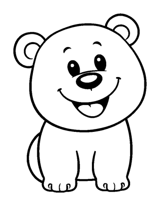 Polar Bear Colouring Page (Toddler, Bold & Easy)