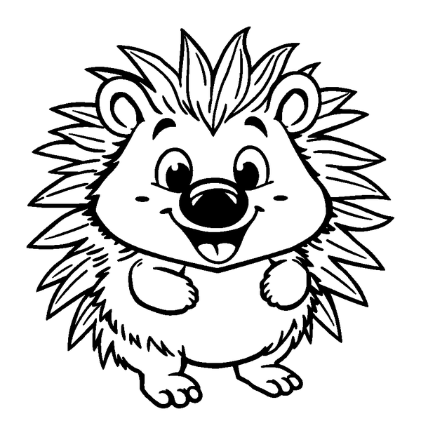 Porcupine colouring page — free printable for kids