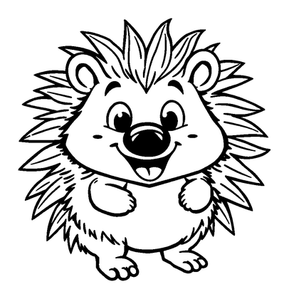 Porcupine Colouring Page (Kids, Standard)