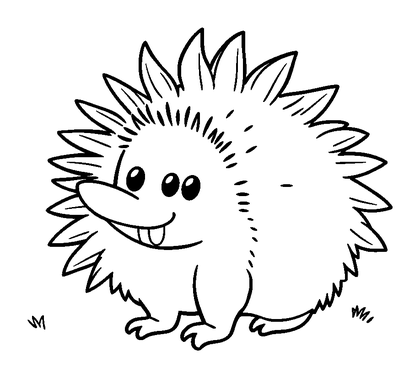 Porcupine Colouring Page (Toddler, Bold & Easy)