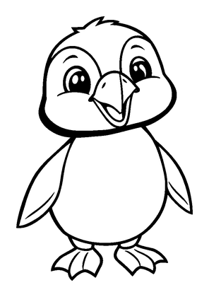 Puffin Colouring Page (Kids, Bold & Easy)