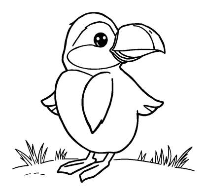 Puffin Colouring Page (Kids, Standard)