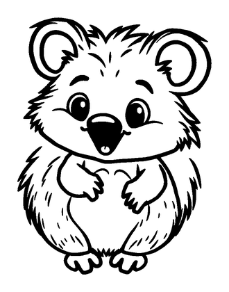 Quokka Colouring Page (Toddler, Bold & Easy)