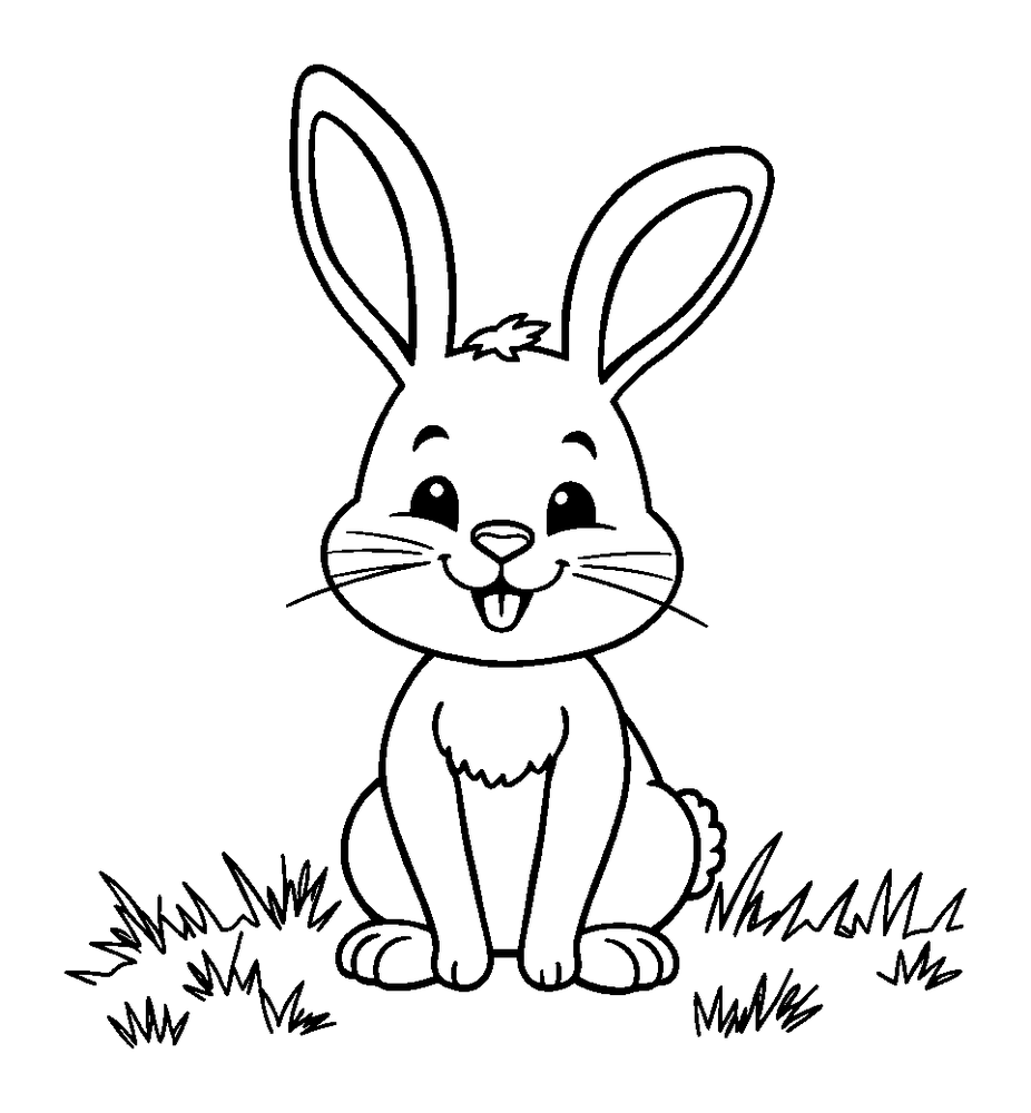 Rabbit colouring page — free printable for kids
