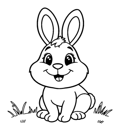 Rabbit Colouring Page (Kids, Standard)