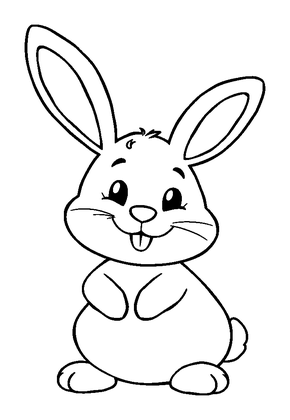 Rabbit Colouring Page (Toddler, Bold & Easy)