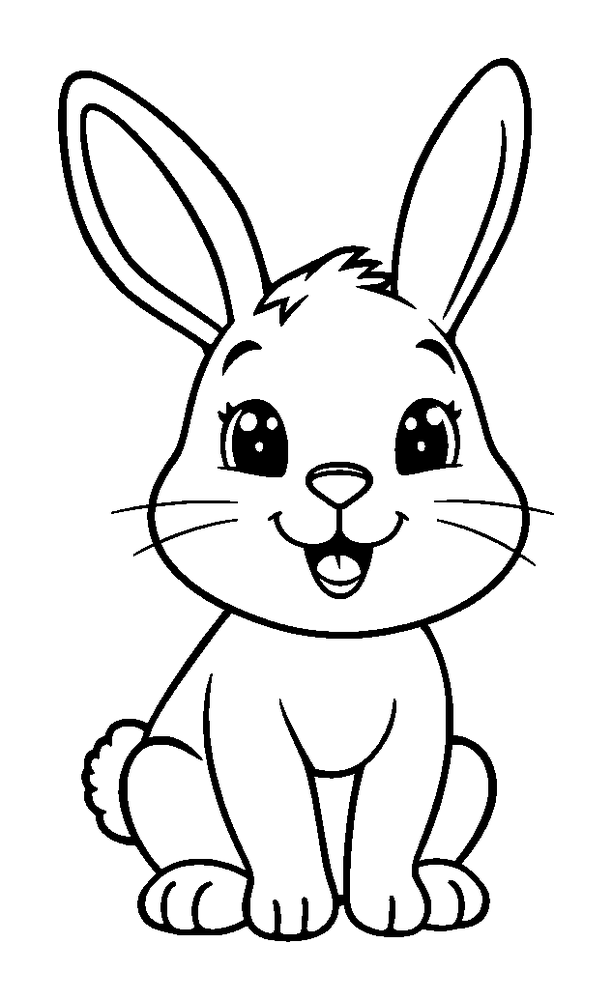 Rabbit colouring page — free printable for toddlers