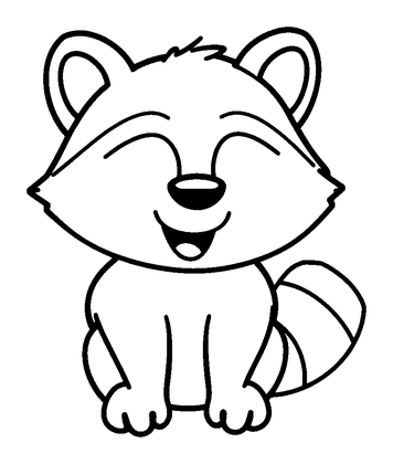 Raccoon Colouring Page (Toddler, Bold & Easy)