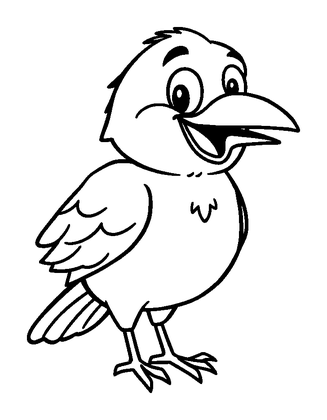 Raven Colouring Page (Toddler, Bold & Easy)
