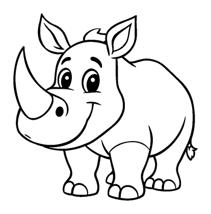 Rhino Colouring Page (Kids, Standard)