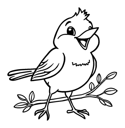 Robin Colouring Page (Kids, Bold & Easy)