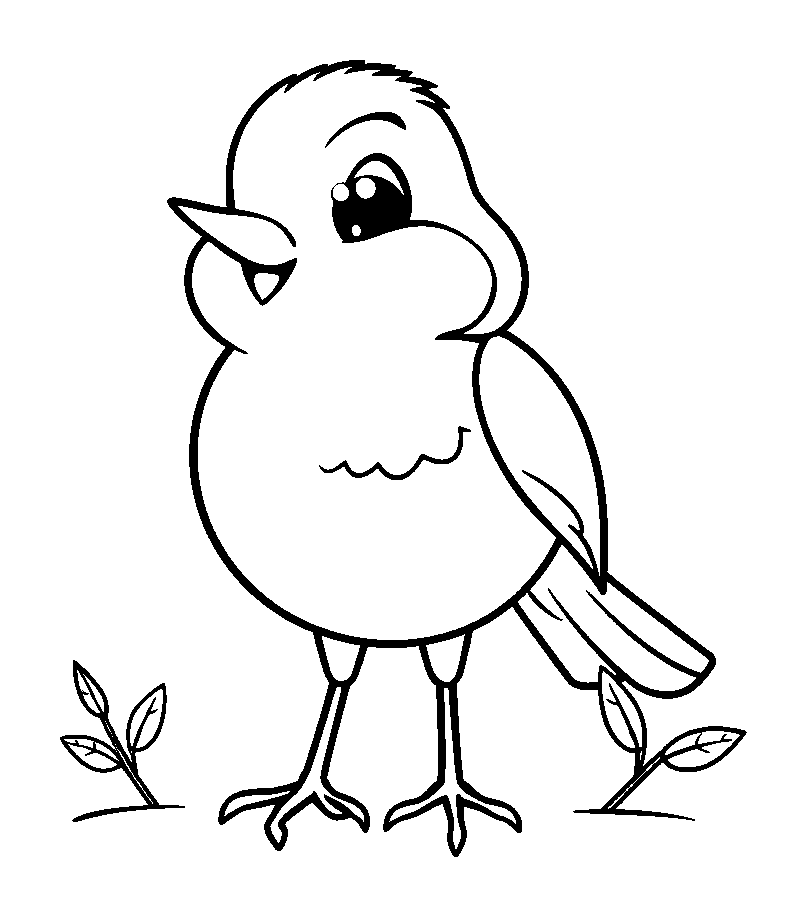 Robin colouring page — free printable for kids