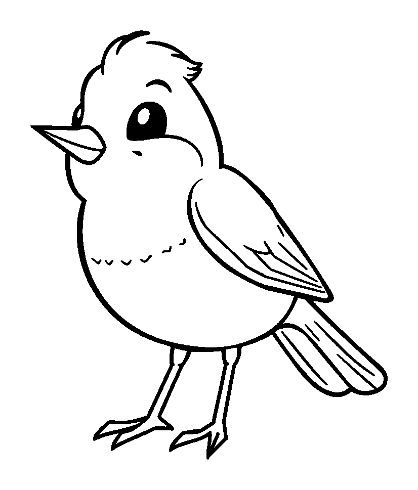 Robin colouring page — free printable for toddlers