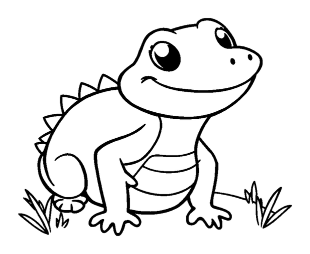 Salamander colouring page — free printable for kids