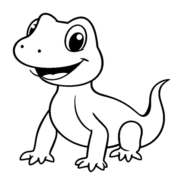 Salamander colouring page — free printable for toddlers