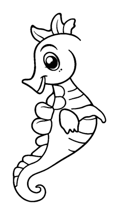 Seahorse Colouring Page (Kids, Standard)