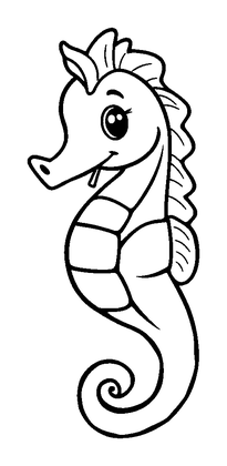 Seahorse Colouring Page (Toddler, Bold & Easy)