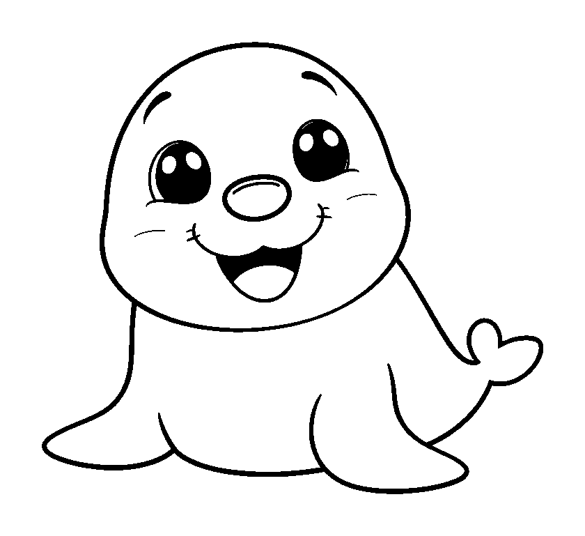 Seal colouring page — free printable for kids