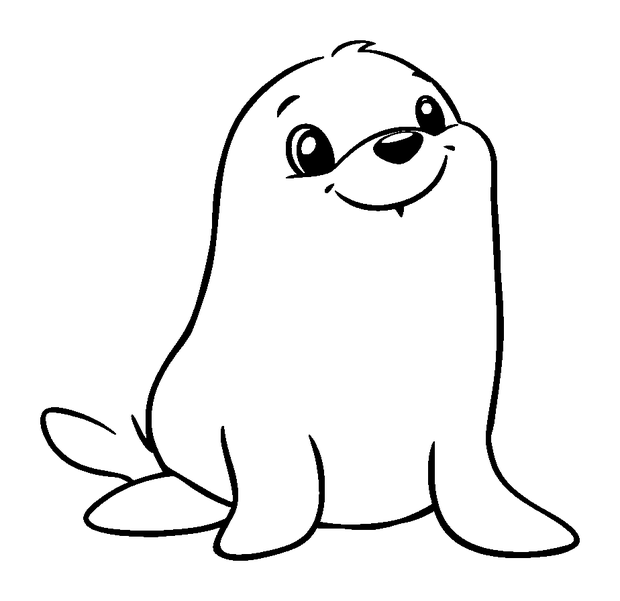 Seal colouring page — free printable for kids