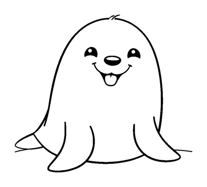 Seal Colouring Page (Toddler, Bold & Easy)