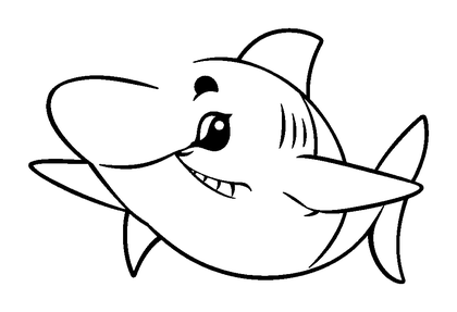 Shark Colouring Page (Toddler, Bold & Easy)