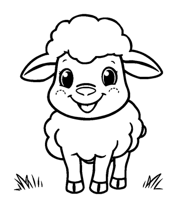 Sheep Colouring Page (Kids, Bold & Easy)