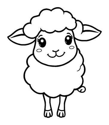 Sheep Colouring Page (Kids, Standard)