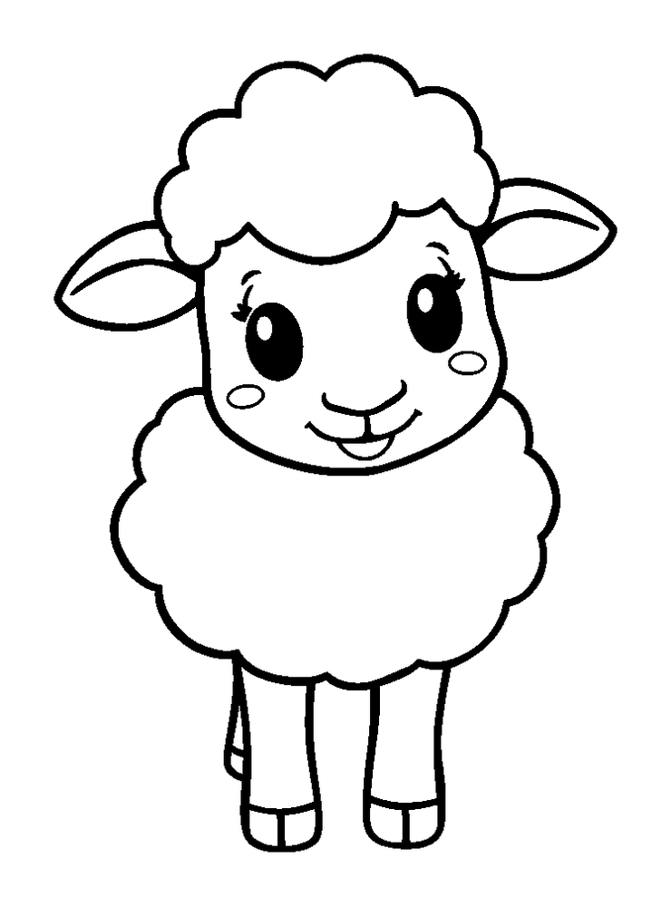 Sheep colouring page — free printable for toddlers