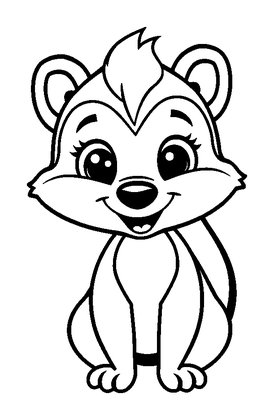Skunk Colouring Page (Kids, Bold & Easy)