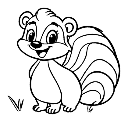 Skunk Colouring Page (Kids, Standard)