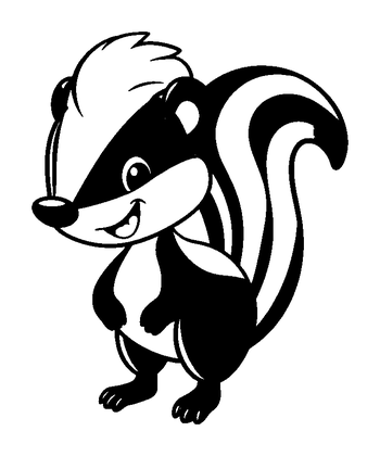 Skunk Colouring Page (Toddler, Bold & Easy)