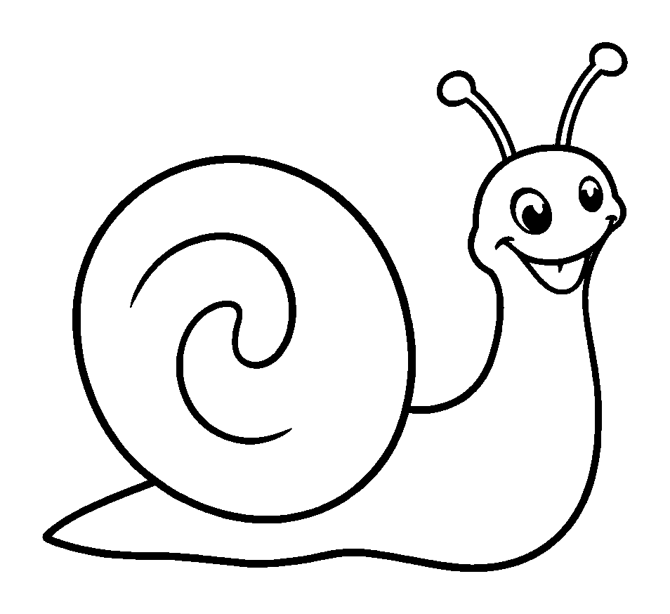 Snail colouring page — free printable for kids