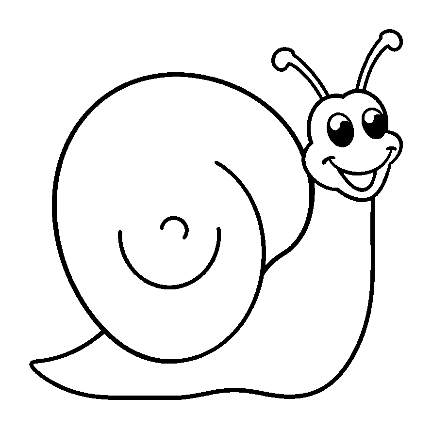 Snail colouring page — free printable for toddlers