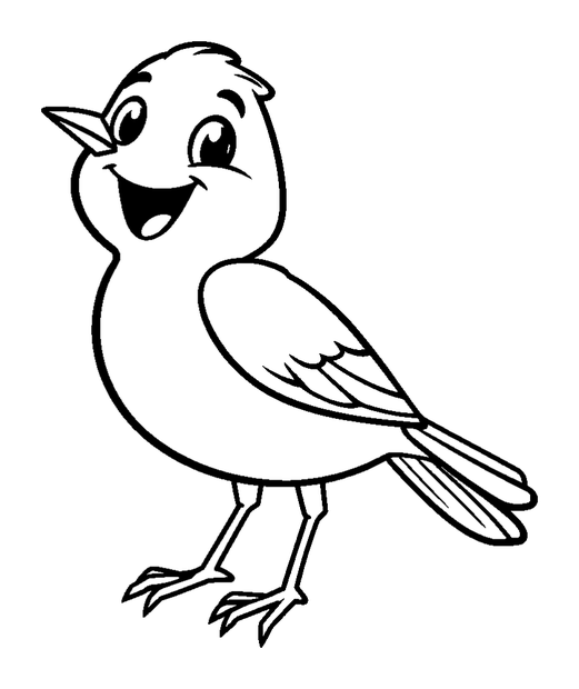 Sparrow colouring page — free printable for kids