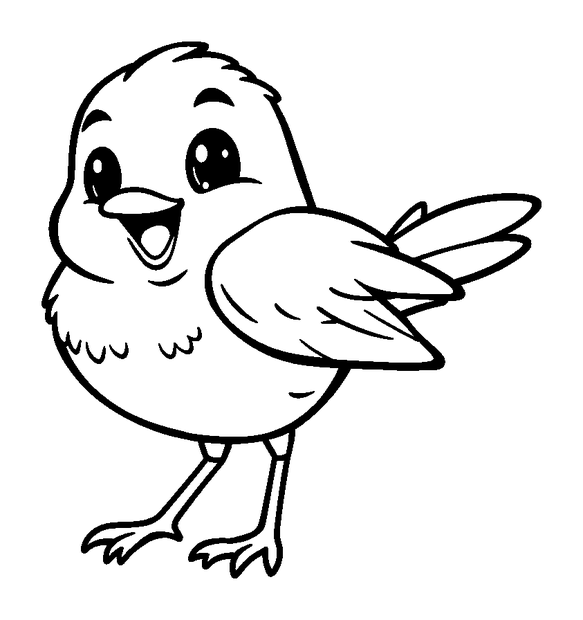 Sparrow colouring page — free printable for kids