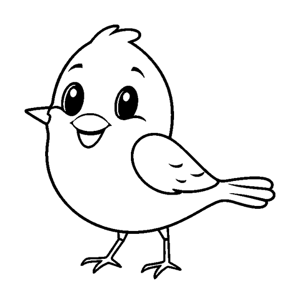 Sparrow colouring page — free printable for toddlers
